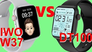 Comparision KIWITIME WATCH 7 IWO W37 VS DT100 SmartwatchWhich is Better Watch Series 6 Copy [upl. by Wang]