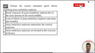 Choose the correct statement given below regarding juxta medullary nephron 1 Renal corpuscle of [upl. by Jesher]