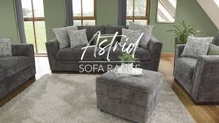 Astrid Sofa Grey 32 Set Armchair and Footstool  Lifestyle [upl. by Joash683]