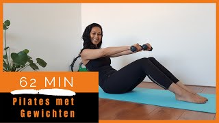 Pilates oefeningen  Full Body Training met gewichten 62 min Strongbody [upl. by Bernadette]