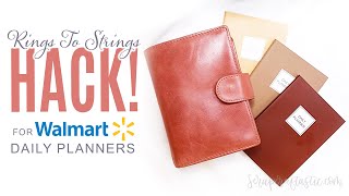 Walmart Daily Planner Easy DIY Pocket Rings to Travelers Notebook [upl. by Rimidalb]