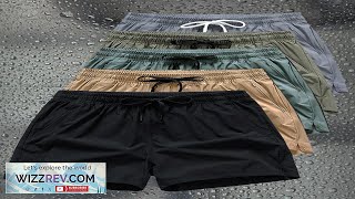 Mens Sports Shorts Beach Vacation Solid Color Quick Dry Shorts With Hidden Review [upl. by Barret478]