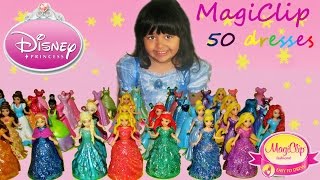 Magiclip My Entire Collection Frozen and Princess Belle Rapunzel Cinderella Disney Dolls [upl. by Rumney693]