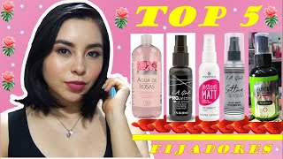 TOP 5 DE FIJADORES DE MAQUILLAJE PARA PIEL GRASA Y PIEL SECA GAMA ECONOMICA [upl. by Alyad]