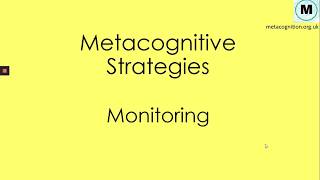 Metacognitive Strategies  Monitoring [upl. by Dorej854]