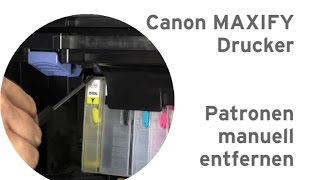 Wie kann man die Patronen PGI2500 PGI1500 aus Canon Maxify Drucker herausnehmen [upl. by Nahttam]