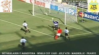 HOLLAND V ARGENTINA  WORLD CUP 1998  DENNIS BERGKAMP GOAL  4TH JULY  FRANCE [upl. by Ghiselin]