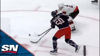 Blue Jackets Eric Robinson Scores Just Five Seconds After Senators Pot Tying Goal [upl. by Ilyk]