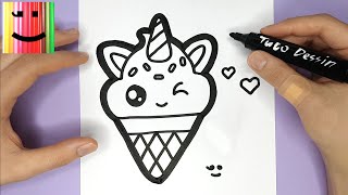 COMMENT DESSINER ET COLORIER UNE GLACE LICORNE TROP MIGNONNE  COLORIAGE POUR ENFANTS [upl. by Waddle746]