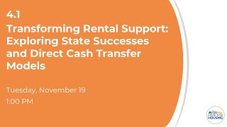 Transforming Rental Support Exploring State Successes and Direct Cash Transfer Models [upl. by Noda]