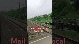 Mail train vs local train automobile hindisong music song indianrailways [upl. by Talia]