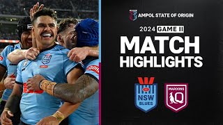 NRL 2024  Maroons v Blues  Match Highlights [upl. by Kinnard]