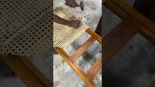 Weaving Rattan into a Stunning Bench  Wooden Furniture  Nismaaya Decor [upl. by Ydissahc]