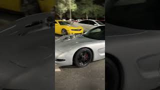 Big single turbo C5 corvette leaving car meet 🔥SUBSCRIBE‼️ cars florida fyp corvette carevent [upl. by Ikik79]