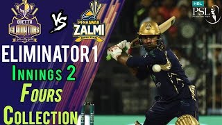 Quetta Gladiators Fours  Peshawar Zalmi Vs Quetta Gladiators  Eliminator 1  20Mar  HBL PSL 2018 [upl. by Umeh598]