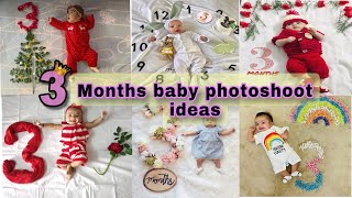 Latest 3 month baby photoshoot ideas at home । diy baby photoshoot ideas । monthly baby photoshoot [upl. by Tiga]