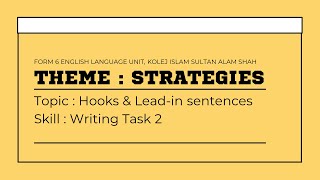 Writing Task 2 Hooks Lesson 1 [upl. by Mcdermott]