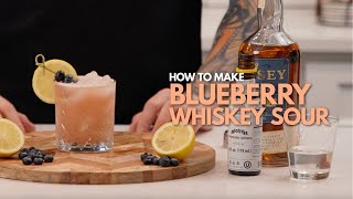 Blueberry Whiskey Sour Cocktail Recipe  Step by Step Guide [upl. by Arbrab465]