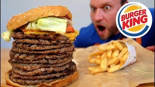 Burger Kings BIGGEST Whopper Ever Challenge [upl. by Etakyram]