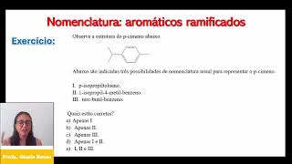 Exercício de orgânica aula 11 UFRGS RS 2016 Nomenclatura de cadeias aromáticas [upl. by Treborsemaj]