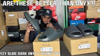 Are These Better than Onyx Adidas Yeezy Slide Dark Onyx On Feet Review With Sizing Tips [upl. by Enitsenrae387]