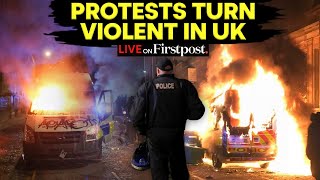 UK Violence LIVE UK Riots takes Violent turn as Police FarRight Group Clash [upl. by Elcarim64]