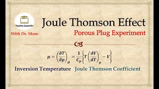 Joule Thomson Effect  Inversion Temperature  Explained  JT Coefficient  Lecture 13 [upl. by Tybalt]