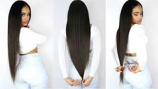 CUTTING MY OWN SUPER LONG HAIR  Going Natural [upl. by Mitran]