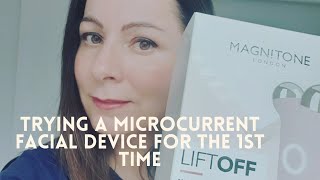 1st time trying magnitone liftoff microcurrent facial lifting amp toning device [upl. by Anitnerolf]