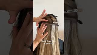 Double Sided Tape Hair Extensions Installation Tutorials tapehair tapeins hairtutorials hair [upl. by Adidnere]