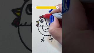 Simple hen drawing for kids  Easy drawing step by step 🐓🐔 [upl. by Bob]