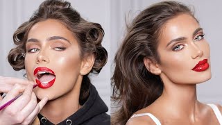 10 Minute Glam Red Glossy Lip  PAINTEDBYSPENCER [upl. by Bria]