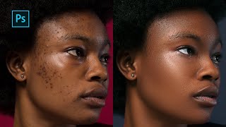 HighEnd skin Retouching Photoshop Tutorial  Frequency Separation [upl. by Kepner]