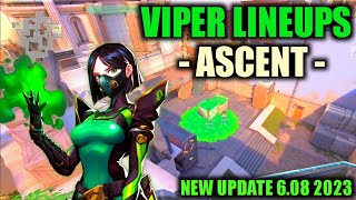 Viper Lineups Ascent  Best Viper Lineup new update Valorant 608 2023 [upl. by Eleirbag]