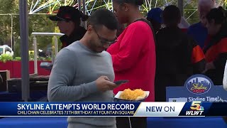 Skyline Chili fans help iconic Cincinnati restaurant break Guinness World Record [upl. by Amadeo380]