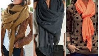 Como usar o como hacer nudos para Bufandas pashminasfulares 😱😍  10 MANERAS SIMPLES cachecol [upl. by Wenn686]