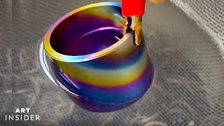 Dipping Process Instantly Transforms Metal Jewelry [upl. by Nwahsid629]