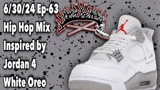 KICKS AND SNARES 1 Hour Radio Clean 63024 Ep63 Hip Hop Mix amp Jordan 4 White Oreoon feet review [upl. by Tletski]