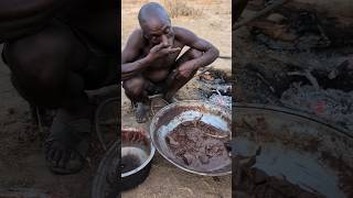 Wow Was a dinner Time with this delicious food made by hadzabe tribe middle of forest hadzabetribe [upl. by Nauq]