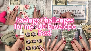 UNSTUFFING MY MONTHLY SAVINGS CHALLENGES for my 100 ENVELOPE CHALLENGE BOX CASH BUDGETING [upl. by Blayne]