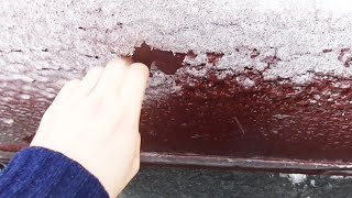 Cleaning Iced Car After Freezing Rain Recorded  WooGlobe [upl. by Marney]