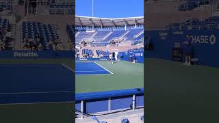 Stefanos Tsitsipas practice round with Feliz Auger on Grandstand court • Day 2 US Open 2024 New York [upl. by Stewardson]