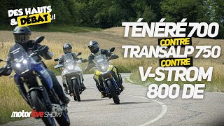 TÉNÉRÉ vs TRANSALP vs VSTROM  DES HAUTS ET DÉBAT [upl. by Imik]