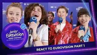 Junior Eurovision stars REACT to Eurovision  Part 1 [upl. by Masson]