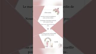 1  Faire Part De Mariage 🌸Tiktok  1jourdereve dm mariage [upl. by Ikciv]