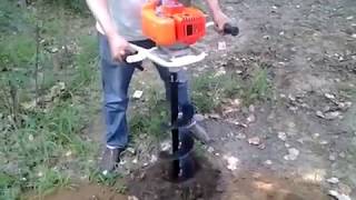 portable small earth hole digging tools drill soil machine [upl. by Kcerred]