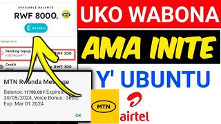 UKO WABONA AMAINITE YUBUNTU  UHABWA 1000RWF KURI BALANCE AKOKANYA [upl. by Ahsyle874]