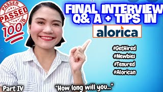 8 ALORICA FINAL INTERVIEW QUESTIONS AND ANSWERS FOR NEWBIES AND TENURED 2024  NAYUMI CEE 🌻 [upl. by Scottie]