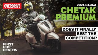 2024 Chetak Premium first ride review Does the Chetak finally best its competition OVERDRIVE [upl. by Melvin7]