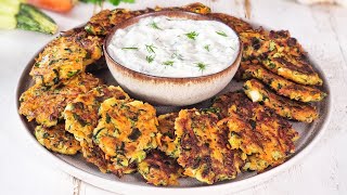 The Best Zucchini Carrot Fritters  Easy Quick Tasty and Nutritious [upl. by Weinrich]